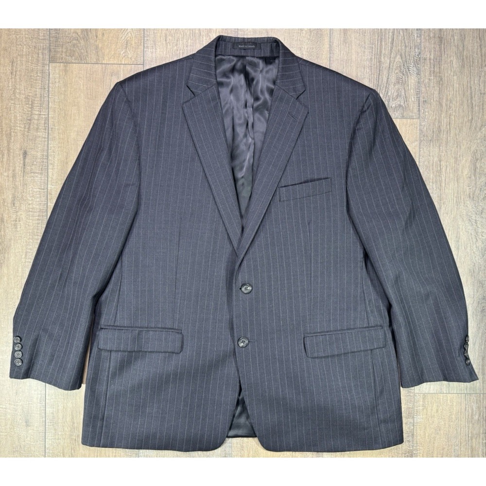 Lauren Ralph Lauren 100% Wool Mens Blazer 48R Pinstripe Jacket Sport Coat 30x24